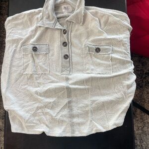 BUCKETLIST Heather Gray Casual Button Down Shirt